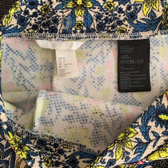 Mod Neon Floral Print Mini Skirt Size S - Picture 4 of 5